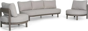 Stoel en Bank Loungeset 5 personen Aluminium Taupe  Santika Furniture Santika