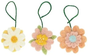 Bloemsteker, vilt, set van 3