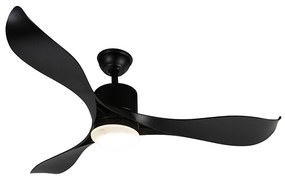 Plafondventilator met lamp zwart incl. LED en afstandsbediening - Kolm Modern rond Binnenverlichting Lamp