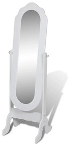 vidaXL Vrijstaande kantelbare spiegel (wit)
