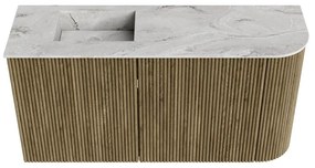 Mondiaz Joya DLux 80cm toiletmeubel ronding rechts dusk met wastafel faye links 1 kraangat glace