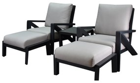 Fortaleza lounge balkonset 5 delig antraciet aluminium