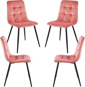 Pack 4 Stuhl Fluwelen Stoelen