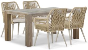 Tuinset 4 personen 165 cm Aluminium/wicker Taupe Coco Vedra/Brighton