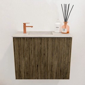 Mondiaz Joya DLux 50cm toiletmeubel dusk met wastafel faye links 1 kraangat ostra
