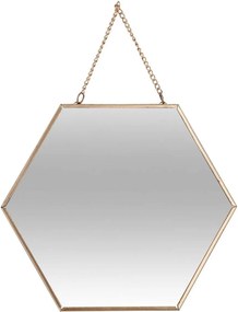 Atmosphera Wandspiegels Hexagon - Set van 3 - Goud - Met ketting