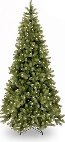Poly Bayberry Slim verlichte kunstkerstboom - 213 cm - Groen - Diameter 104 cm - 1046 tips - 450 ledlampjes (warm wit) - Metalen voet