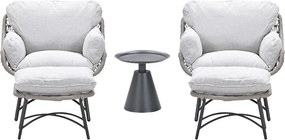 Garden Impressions Selene loungestoelen taupe - Tepa bijzettafel Ø50x48 cm