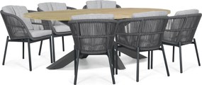 Tuinset 6 personen 240 cm Rope Grijs Lifestyle Garden Furniture Monaco/Brookline