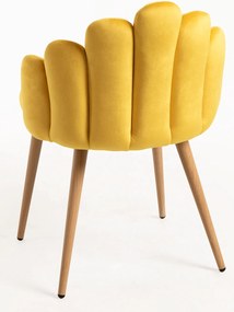 Set 4 Fluwelen Handstoelen