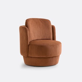 Rotatieve fauteuil in geribd fluweel, Baltimore