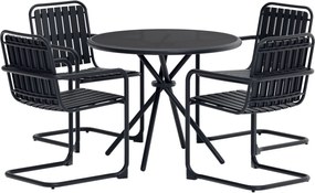 The Outsider Ronde Diningset - Bram - Zwart - 5 delig - The Outsider
