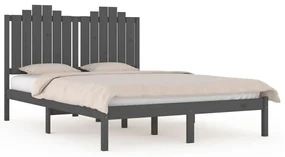 vidaXL Bedframe massief grenenhout grijs 150x200 cm 5FT King Size