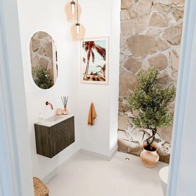 Mondiaz Joya DLux 50cm toiletmeubel shadow met wastafel faye links zonder kraangat ostra