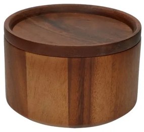 Pot met deksel, acaciahout, Ø 14 cm