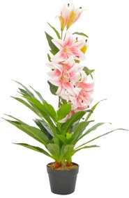 vidaXL Kunstplant met pot lelie 90 cm roze