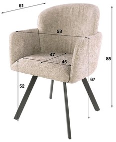 Draaibare Eetkamerstoel Beige