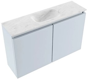 Mondiaz Ture DLux toiletmeubel 80cm clay met wastafel opalo midden zonder kraangat