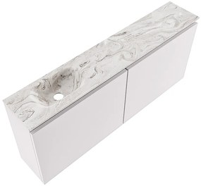 Mondiaz Ture DLux toiletmeubel 120cm cale met wastafel glace links met kraangat