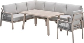 Garden Impressions San Capri lounge dining set 6-delig links incl stoel - light oak look