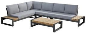 Taste by 4 Seasons Matisse loungebank antraciet Loungeset   houtkleur weerbestendig