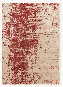 Handgeweven wollen vloerkleed Cynthia met abstract patroon