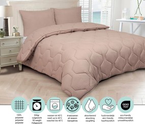 Dekbed 2 in 1 - Wasbaar dekbed zonder overtrek - 240x220 - taupe xl