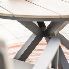 Garden Impressions Dane tuinset 6-delig - Tulli tuintafel Ø148x75 cm - light teak vironwood