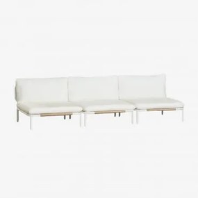 3-delige Modulaire Tuinbank Van Staal Roubly Beige Amandelroos - Sklum
