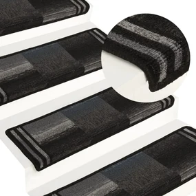 vidaXL Trapmatten zelfklevend 10 st 65x25 cm zwart en grijs
