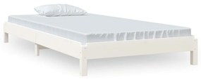 vidaXL Bed stapelbaar 75x190 cm massief grenenhout wit
