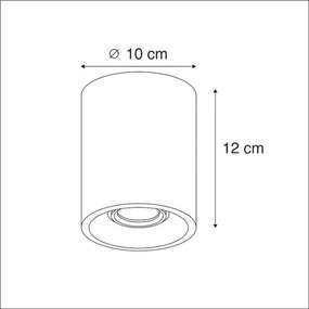 Smart ronde plafondSpot / Opbouwspot / Plafondspot beton incl. Wifi GU10 - Deep Landelijk, Landelijk / Rustiek GU10 Binnenverlichting Lamp