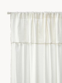 Semi-transparant linnen gordijnen Eleonara met tunnelzoom, 2-delig