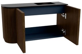 Mondiaz Joya 70cm toiletmeubel ronding links walnut met wastafel faye rechts 1 kraangat urban