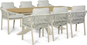 Tuinset 6 personen 220 cm Rope Taupe Lifestyle Garden Furniture Biagio/Camila