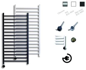 Sanicare Qubic Elektrische Design Radiator - 126.4 x 60 cm - 565 Watt - thermostaat chroom linksonder - chroom HRLEC 601264/C