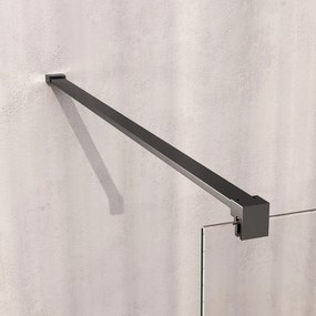 Brauer Void Carving profielloze douchecabine 80x80cm gunmetal geborsteld PVD