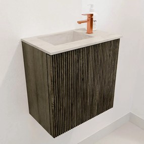 Mondiaz Joya DLux 40cm toiletmeubel shadow met wastafel faye links 1 kraangat ostra