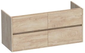 BRAUER Nexxt Wastafelonderkast - 120x46x55cm - 4 greeploze softclose lades - 2 sifonuitsparingen - MFC - sahara 1685