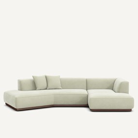 Rechte open hoekbank in stonewashed fluweel, JACOPO