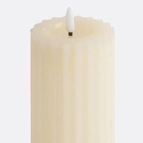 Gestreepte wax LED kaars H17,5 cm, Caspar