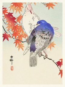 Kunstreproductie Two Pigeons (Japandi Vintage) - Ohara Koson