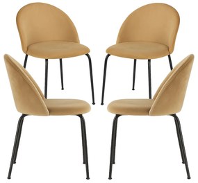 Set 4 Stoelen Zwart Dalnia Fluweel