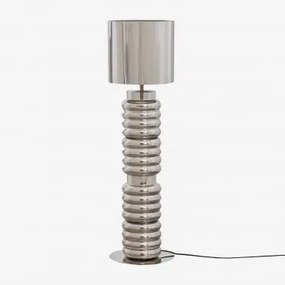 Staande Lamp In Ijzer Mole Grijs – Chroom - Sklum