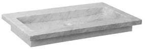 Forzalaqua Nova wastafel 80.5x51.5x9.5cm Rechthoek 0 kraangaten Natuursteen Carrara gepolijst 8010826