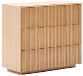 Kave Home Helvine Eiken Ladenkast Met Ribbels - 90x50x79cm.