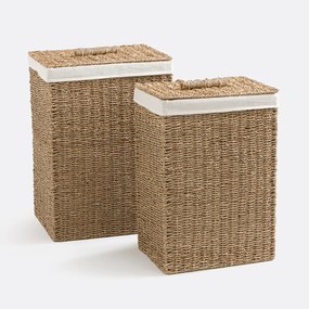 Set van 2 wasmanden van gevlochten zeegras, AZURO