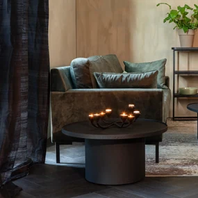 Dutchbone Winston Ronde Salontafel Mat Zwart - 70 X 70cm.