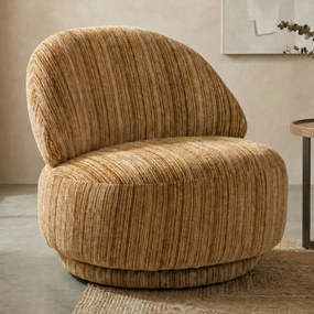 Retro Stoffen Fauteuil Mosterd