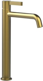 Sapho Iconic wastafelkraan met gebogen uitloop 31cm goud mat